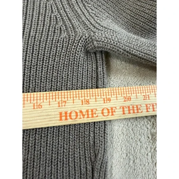 J.Crew Woodsman Ribbed Knit Sweater Men M Leather Shoulder Patches Brown EUC - Picture 8 of 10